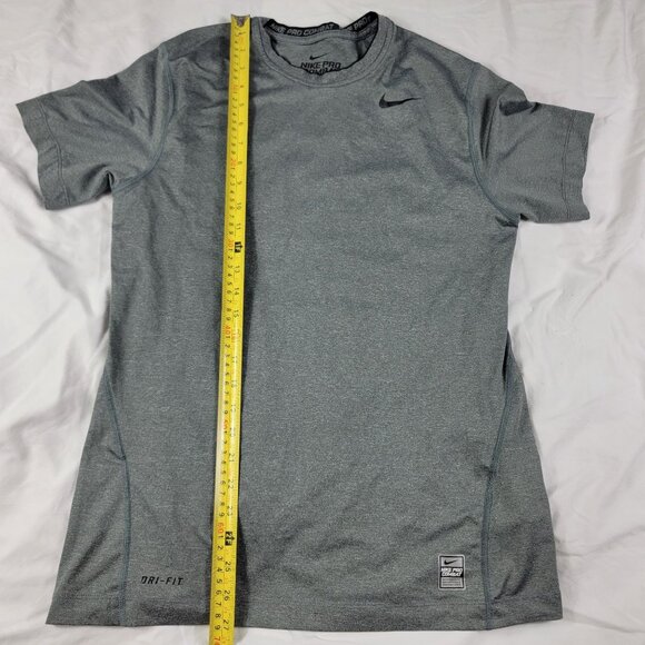 Nike Pro Combat Dri Fit Mens Medium Fitted T Shirt Gray Short Sleeve Athletic - Picture 10 of 11